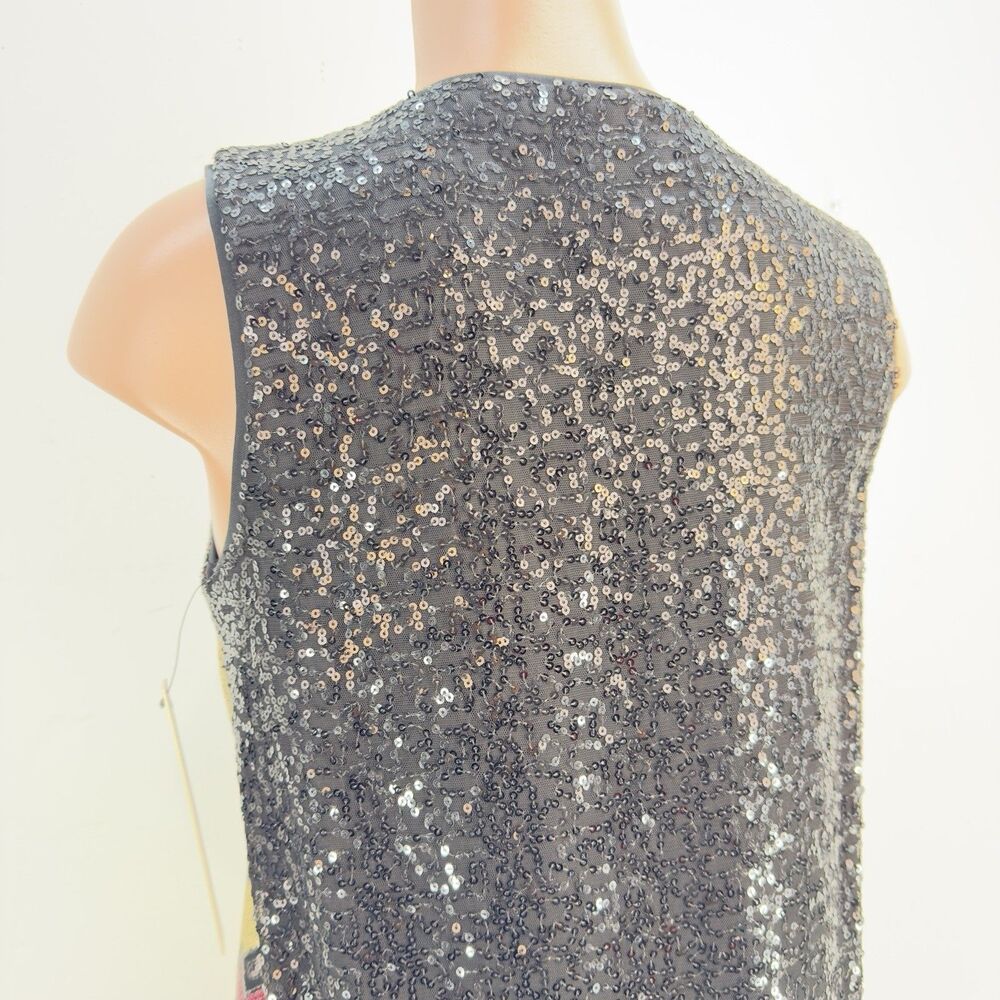 Nwt Nicole Miller New York V-Women Dress Size 8 Neck Sequin Shift Cocktail - Picture 8 of 16